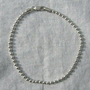 Sterling Silver Ball Chain Bracelet Biker Punk
